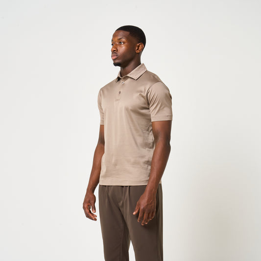 EGYPTIAN COTTON POLO | TAUPE