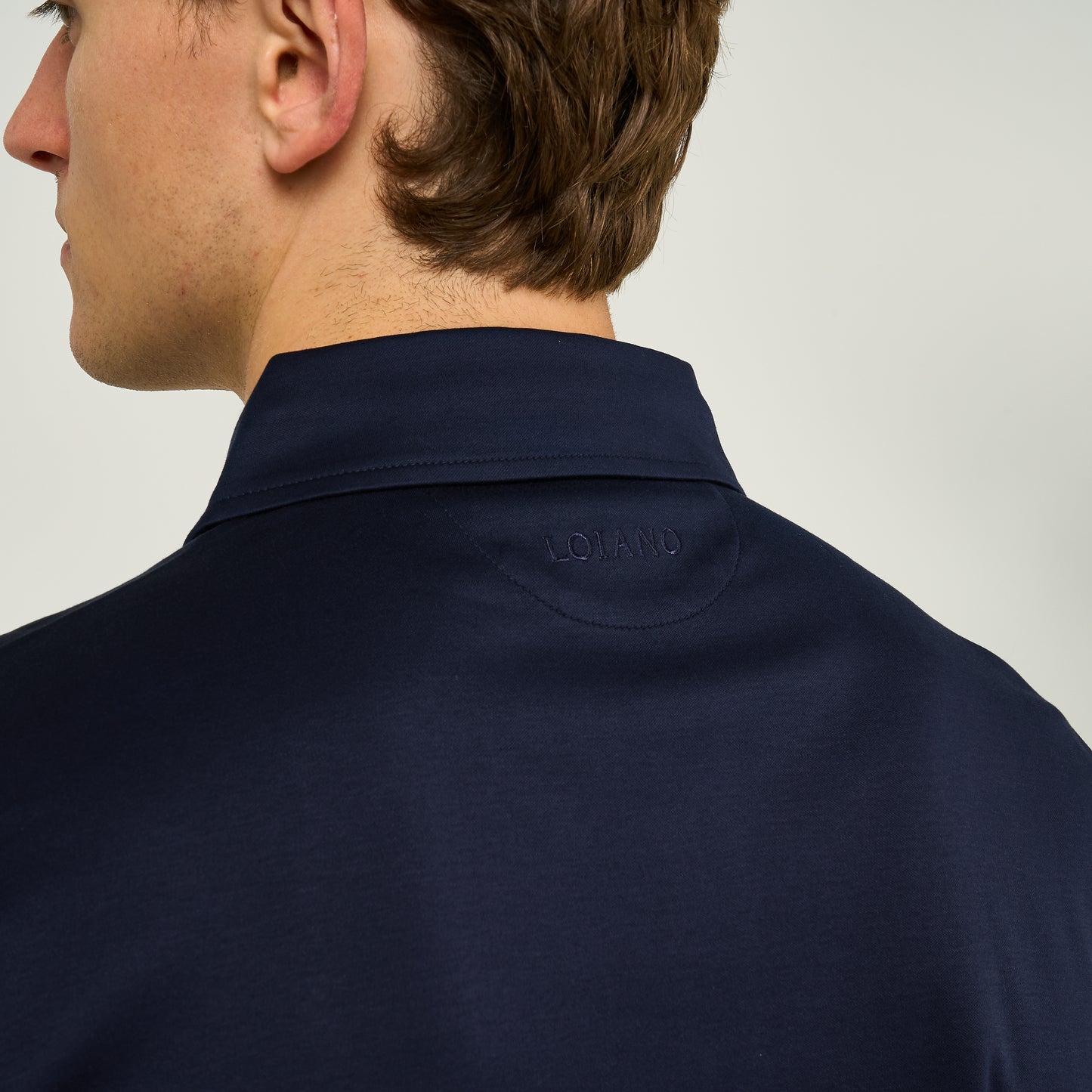 EGYPTIAN COTTON LONG SLEEVE POLO | NAVY