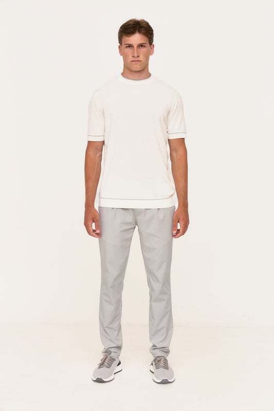 White Rayon Knit T-Shirt