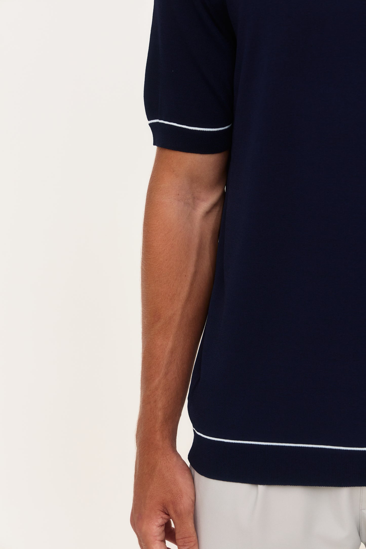 Navy Rayon Knit T-Shirt