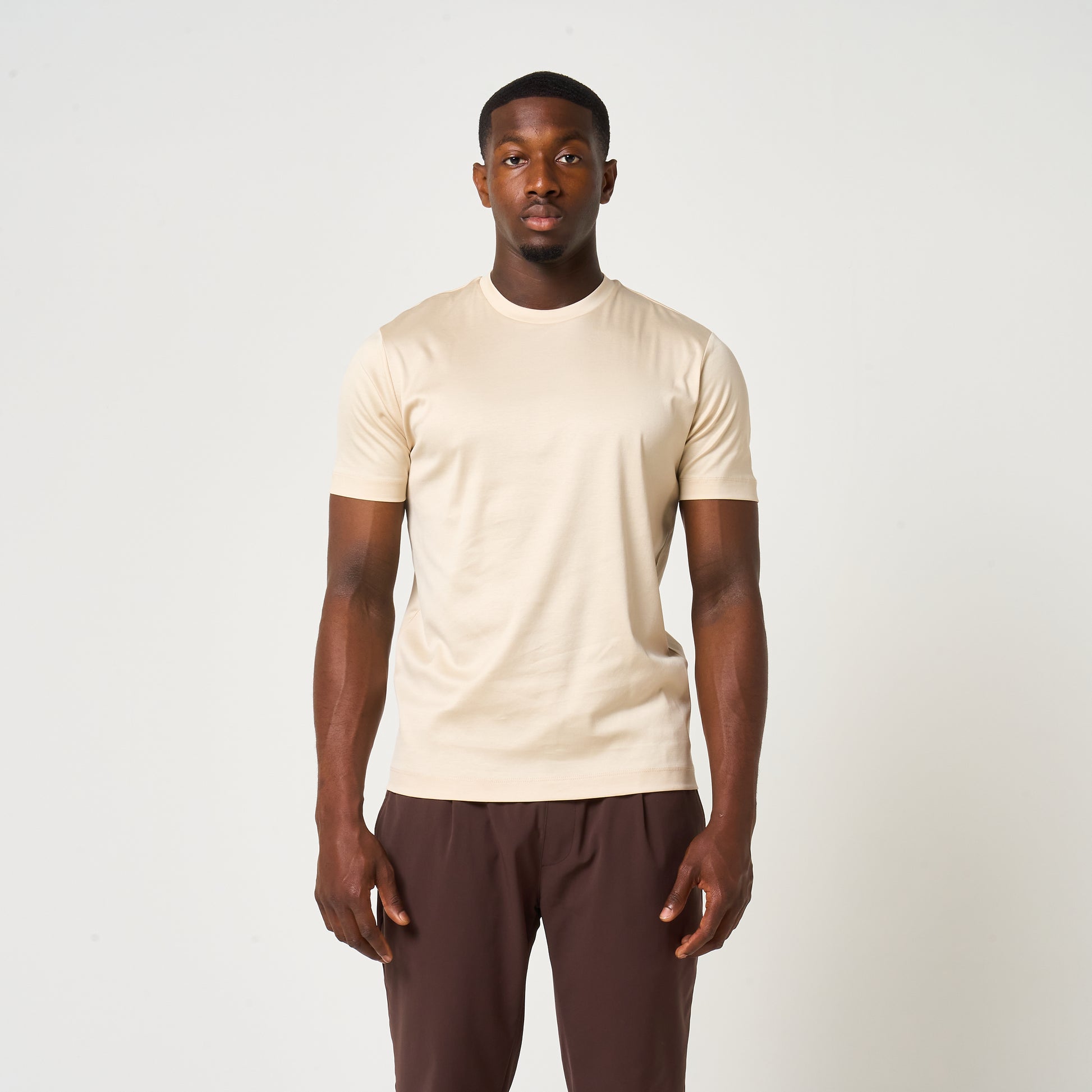 EGYPTIAN COTTON T-SHIRT BEIGE S1
