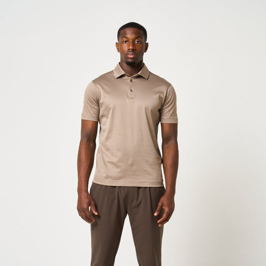 EGYPTIAN COTTON POLO | TAUPE
