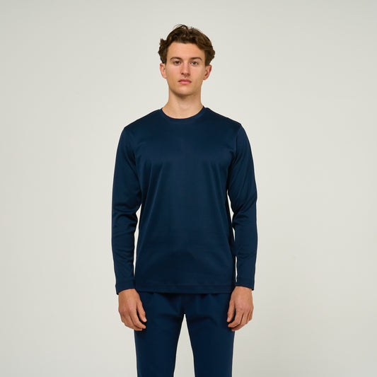 EGYPTIAN COTTON LONG SLEEVE T-SHIRT | NAVY