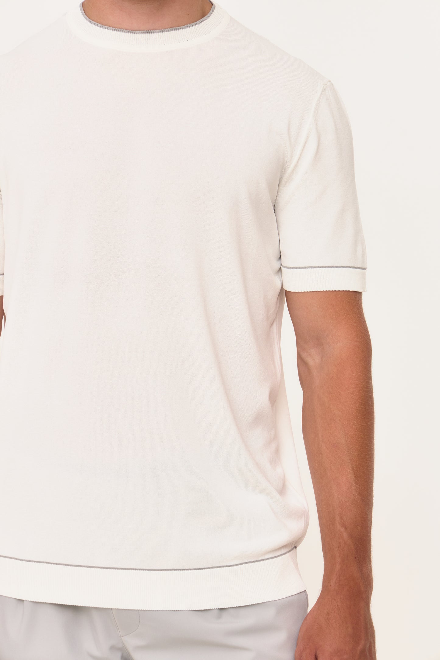 White Rayon Knit T-Shirt