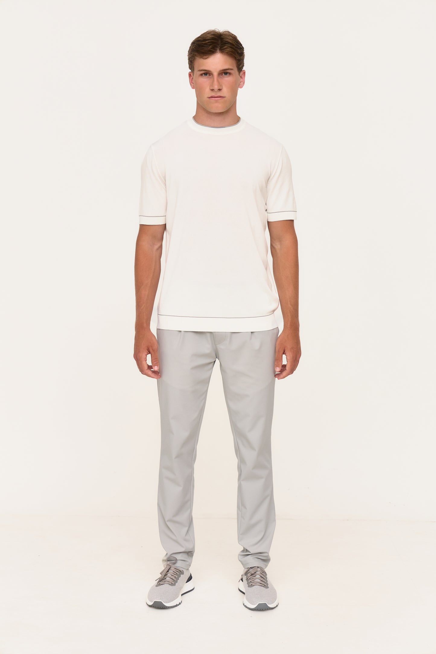 White Rayon Knit T-Shirt