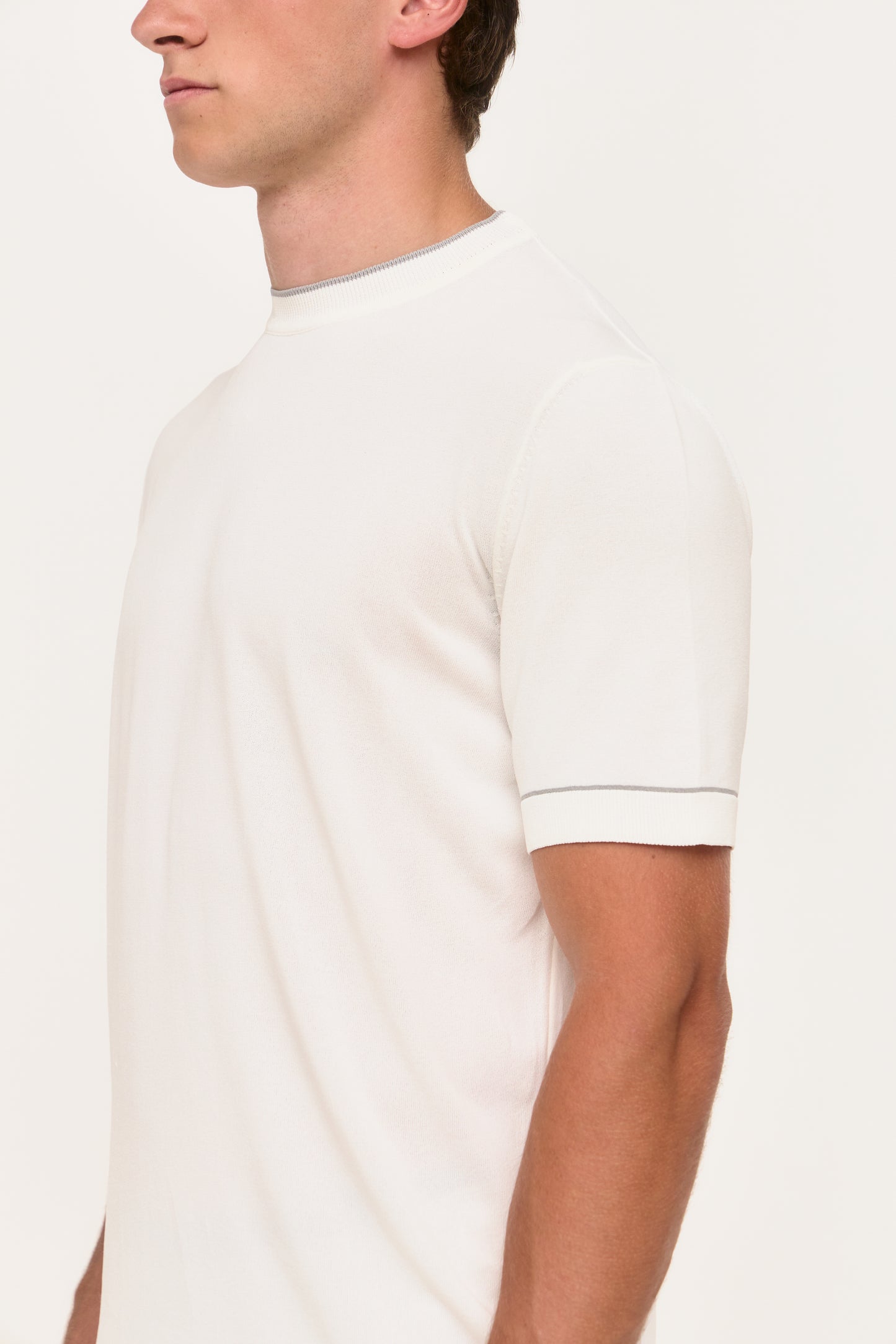White Rayon Knit T-Shirt
