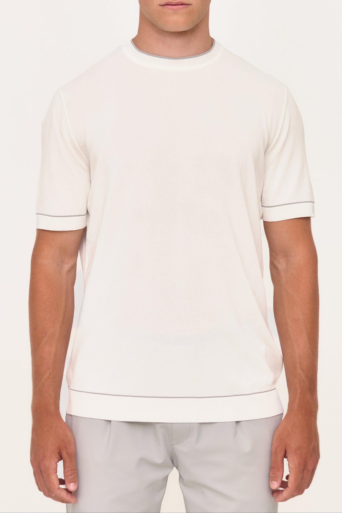 White Rayon Knit T-Shirt