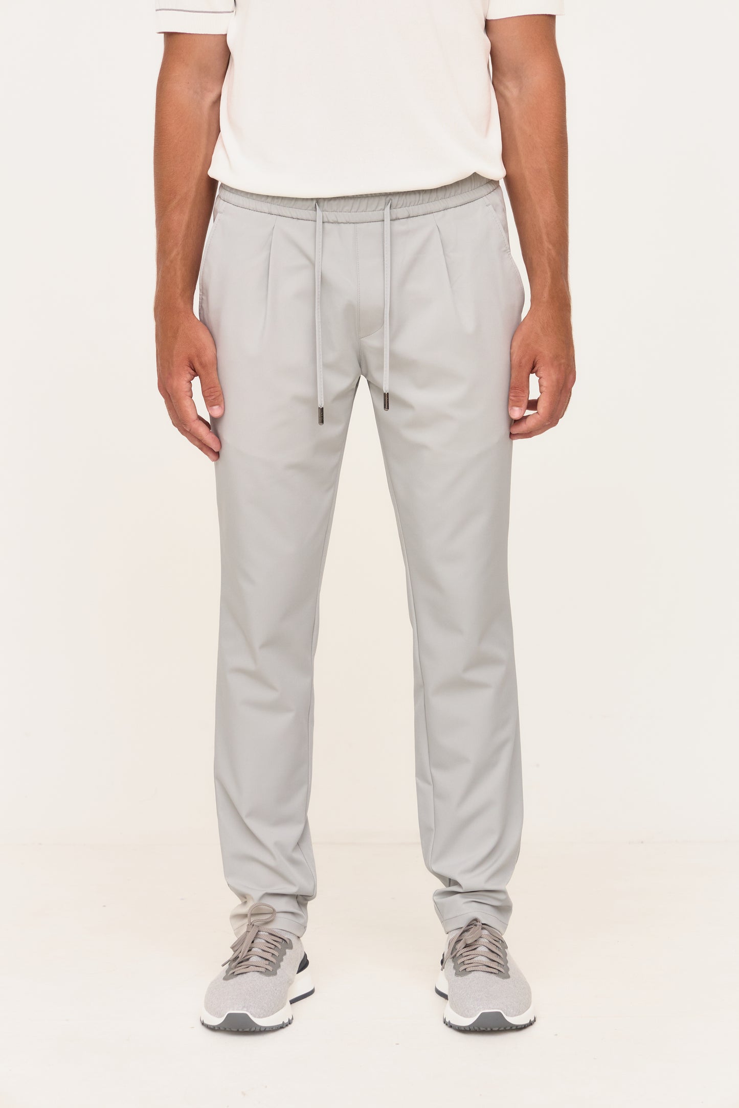 Light Grey Slim Fit Tech Trousers