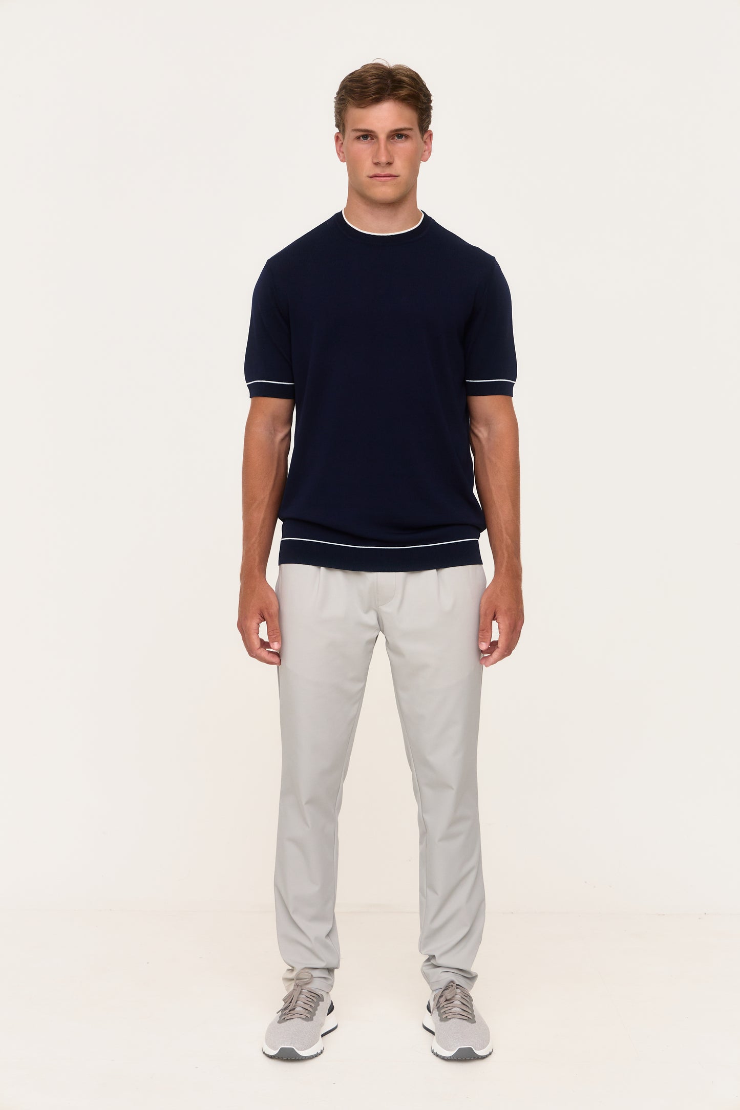 Navy Rayon Knit T-Shirt