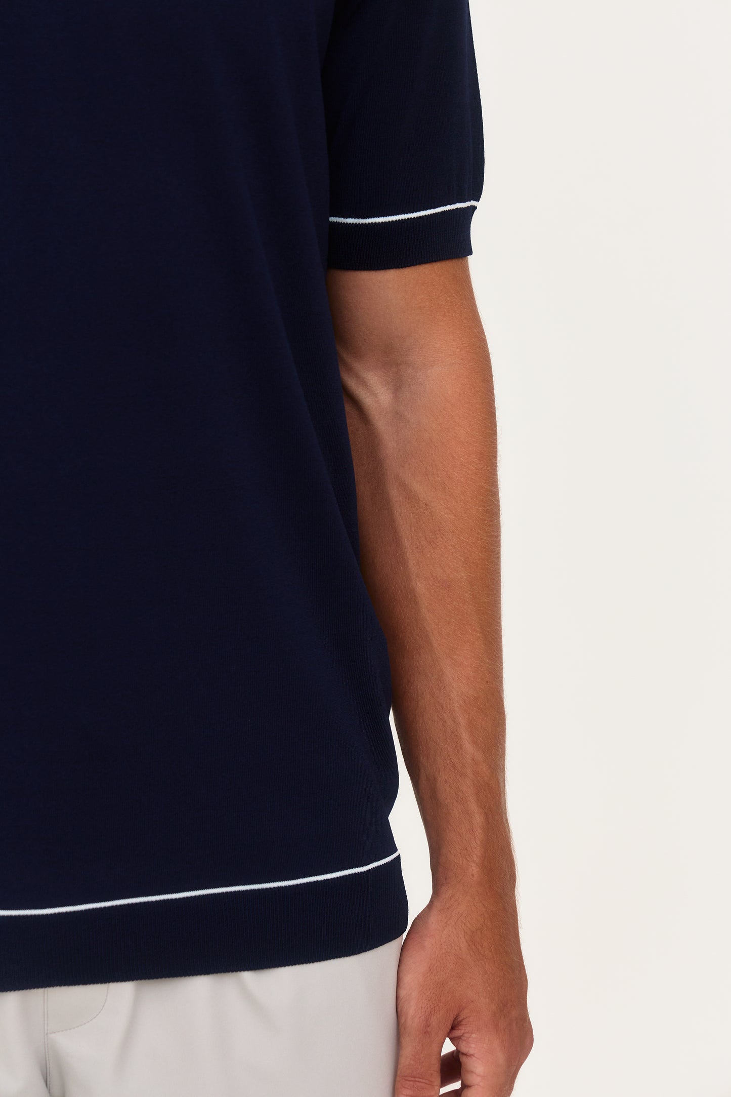 Navy Rayon Knit T-Shirt
