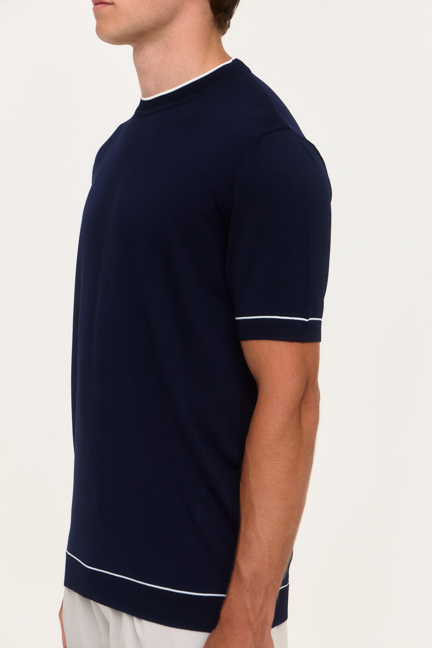Navy Rayon Knit T-Shirt