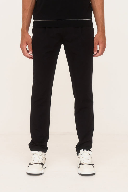 Black Slim Fit Tech Trousers