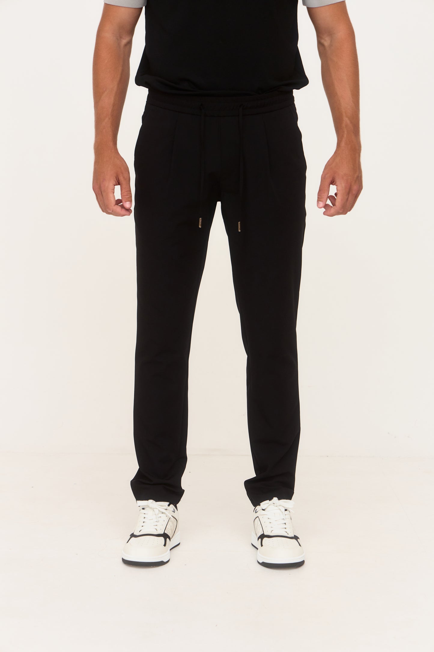 Black Slim Fit Tech Trousers