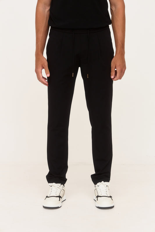Black Slim Fit Tech Trousers