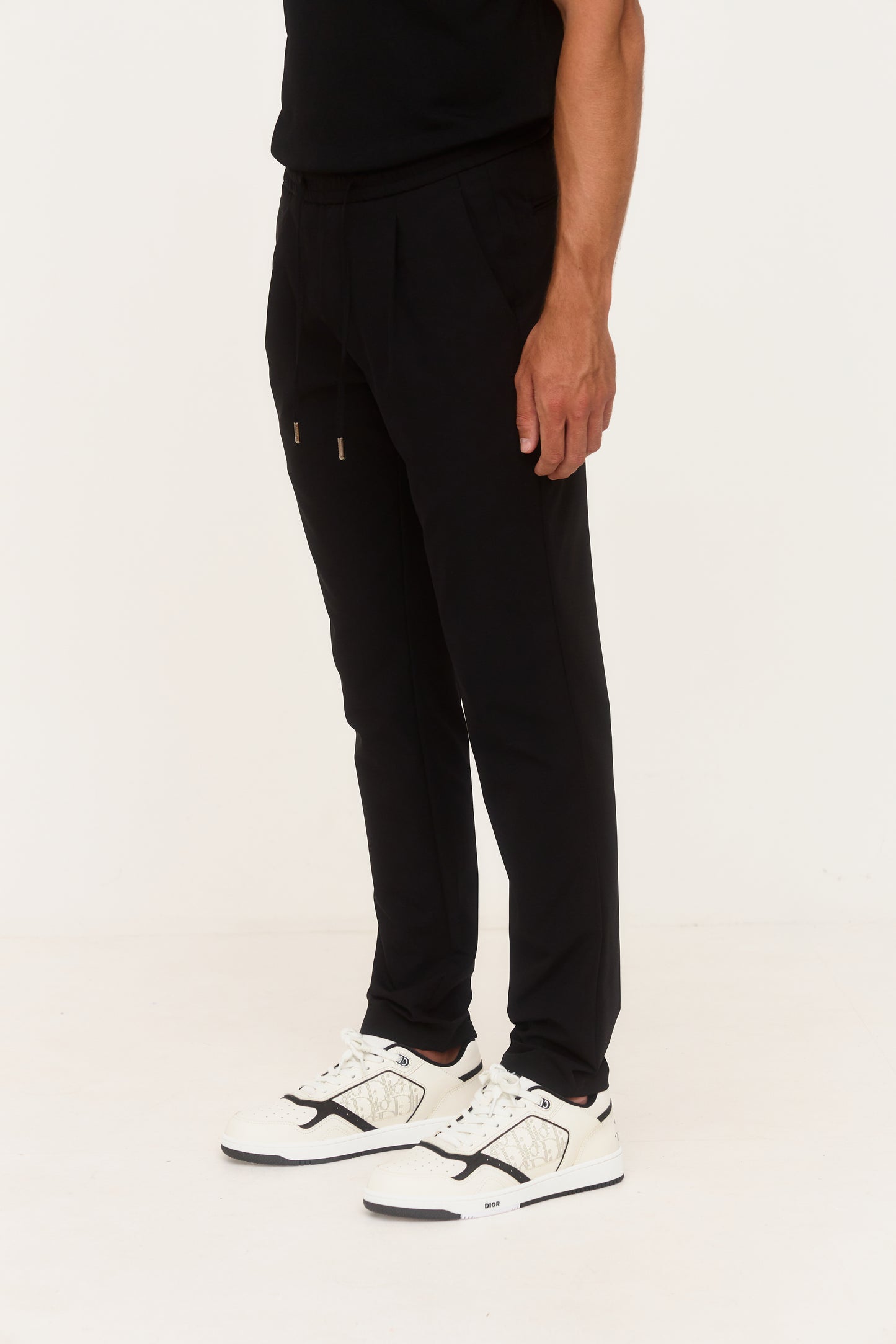 Black Slim Fit Tech Trousers
