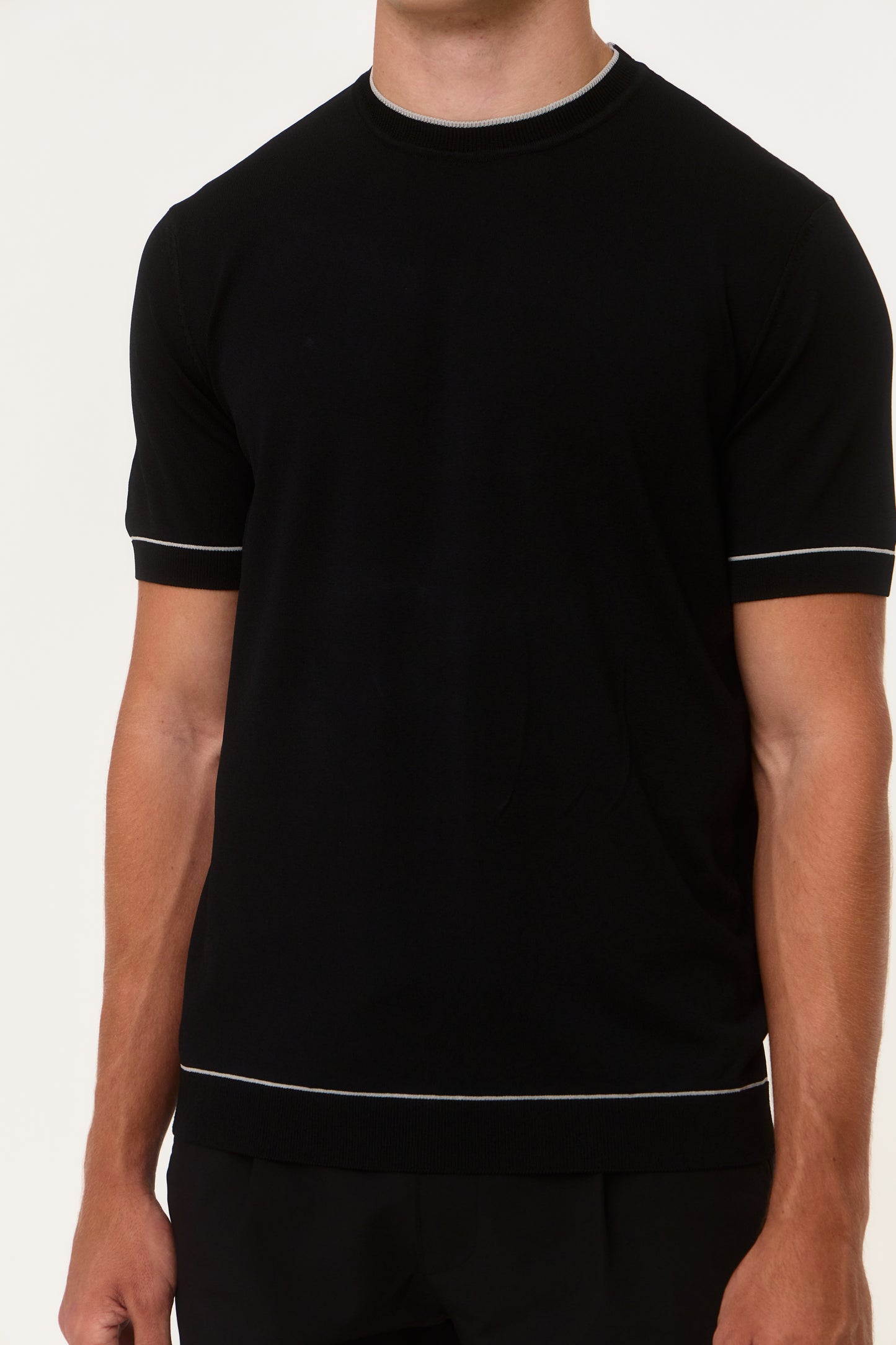 Black Rayon Knit T-Shirt