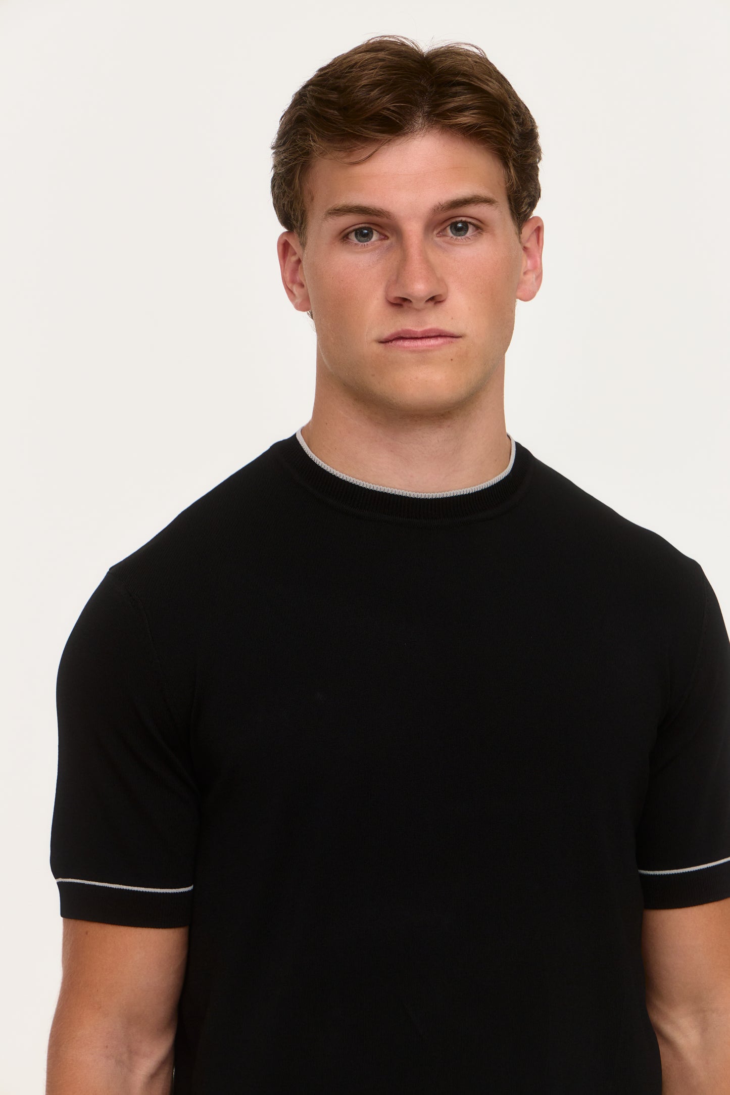 Black Rayon Knit T-Shirt