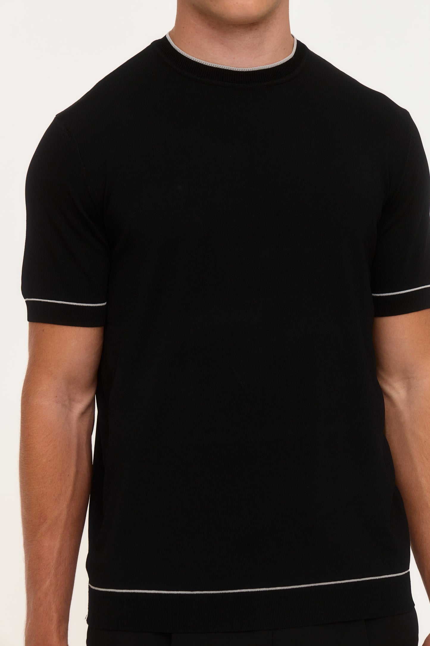 Black Rayon Knit T-Shirt
