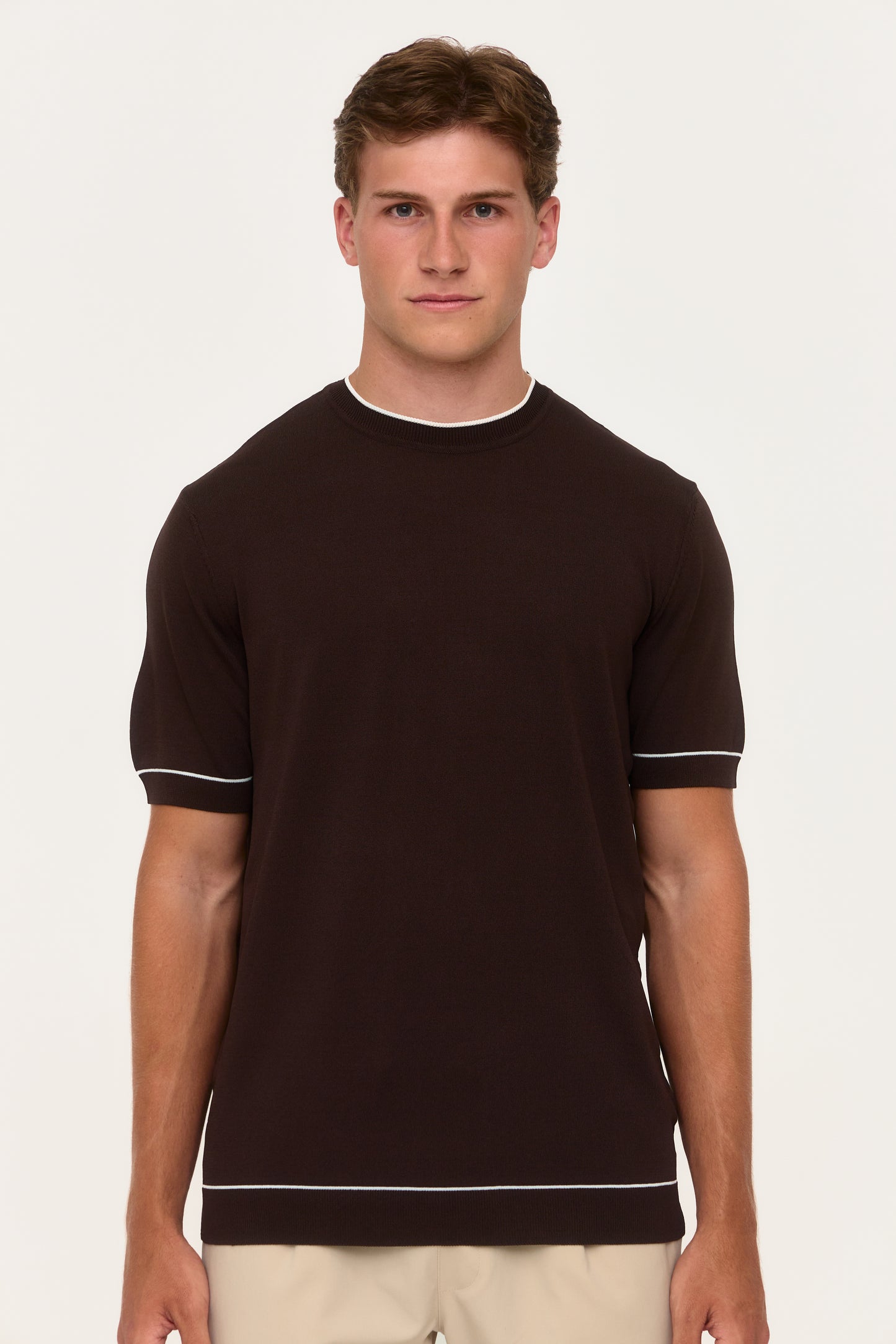 Brown Rayon Knit T-Shirt
