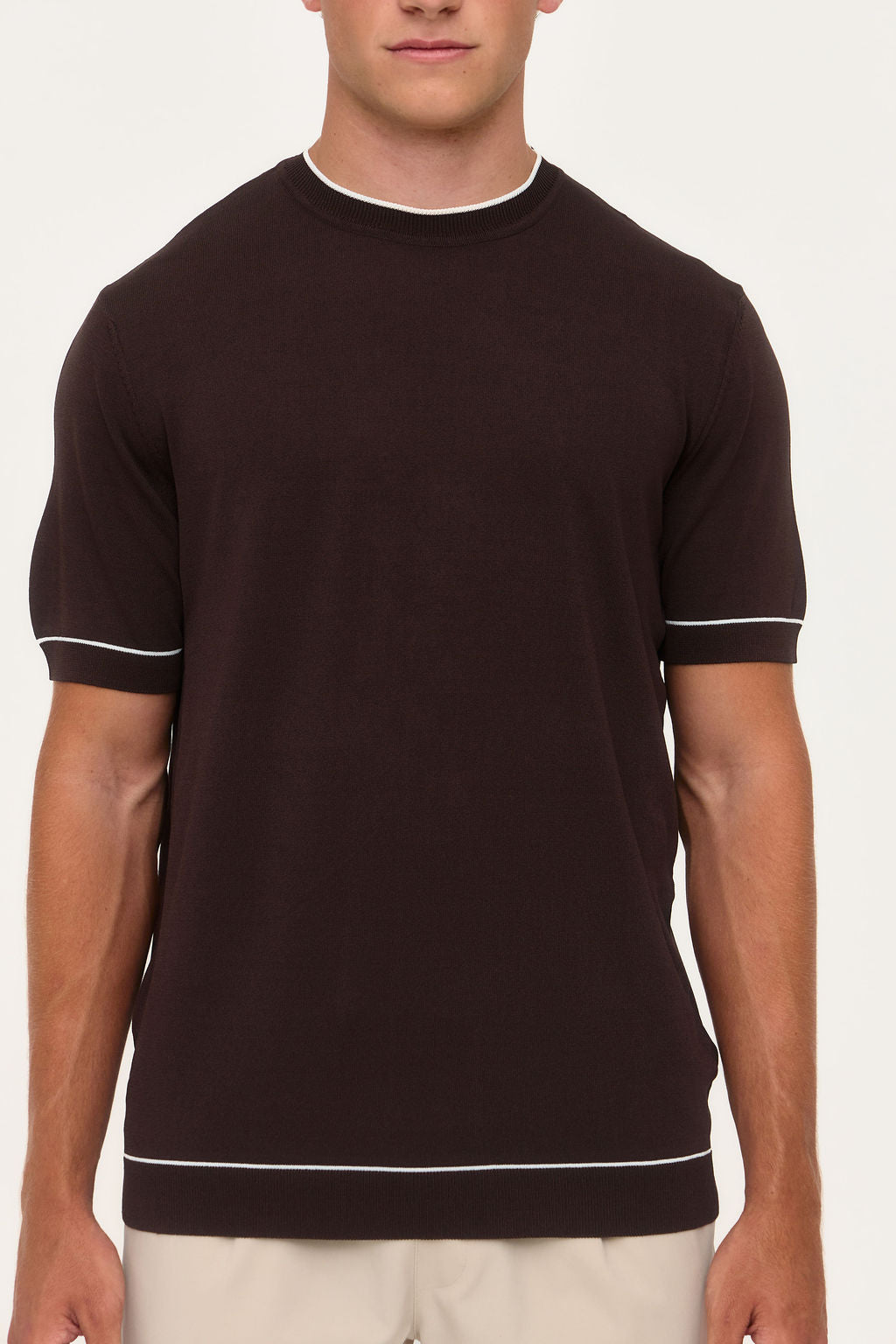 Brown Rayon Knit T-Shirt