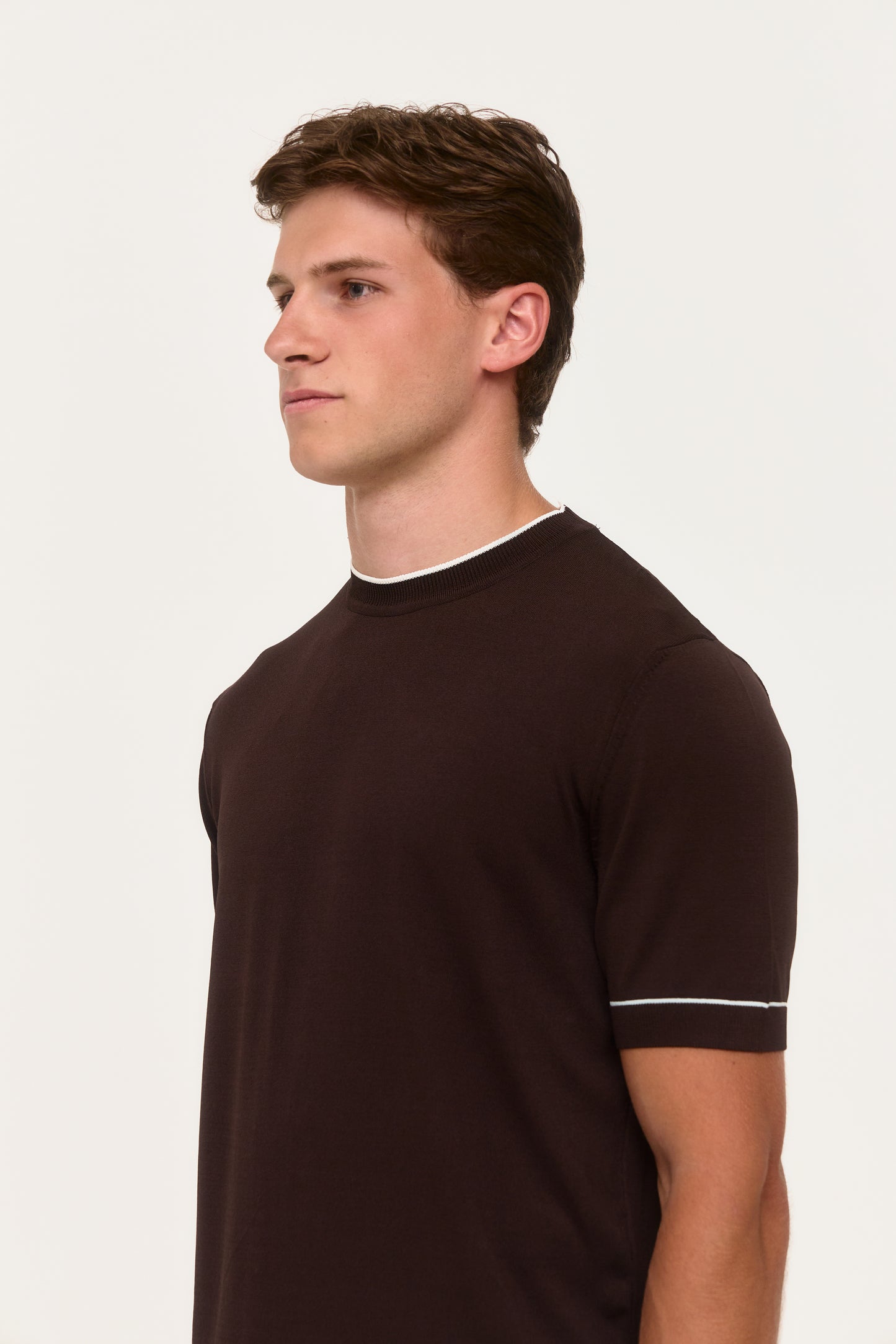Brown Rayon Knit T-Shirt